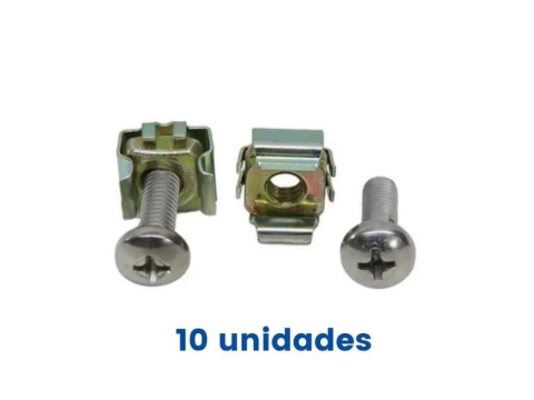 KIT PORCA GAIOLA E PARAFUSO M5 BICROM 10/10 COM 10 UNIDADES