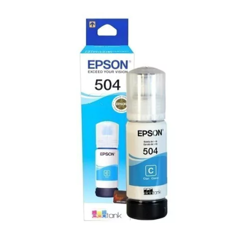 Refil de Tinta Epson T504 Ciano L4150 L4160 L6161 L6171 L6191 | Original 70ML
