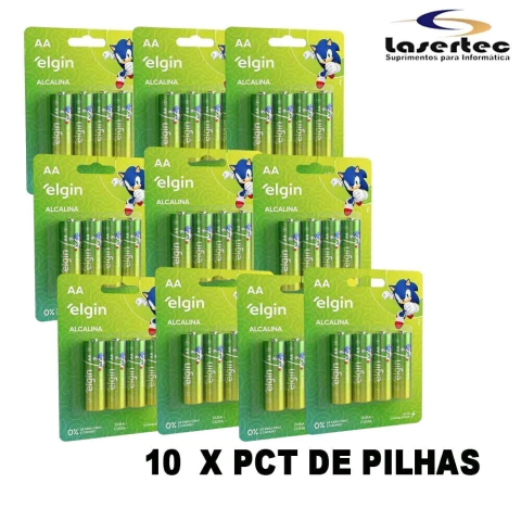 Caixa com 10 Pilha Alcalina AA Comum - Blister com 4 Unidades Cada REF: 82153