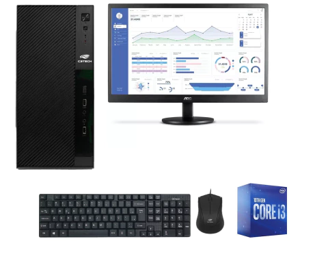 COMPUTADOR PROCESSADOR I3-10100F 10ª GERAÇÃO- MEM DDR4 8GB - 3200MHZ, SSD 256GB, H510M-1 MONITOR 18,5 AOC