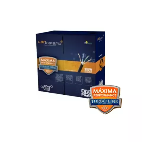 Cabo De Rede Lan Expert Turbo Link Cat5e Azul Fracionado Utp-cmx Cx C/ 180 mt