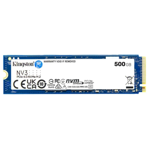 SSD Kingston NV3, 500GB, M.2 NVMe, 2280, PCIe 4.0, Leitura 5000MBs e Gravação 3000MBs, SNV3S/500G