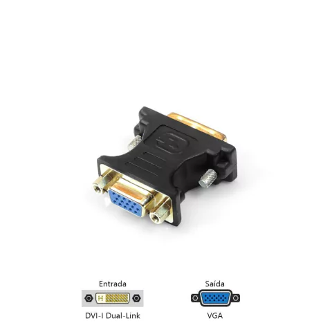 Adaptador DVI-M X VGA F ADP-DVIVGA10BK Plus Cable