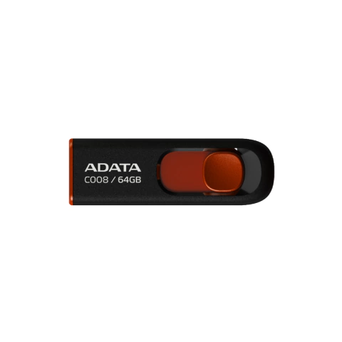 PEN DRIVE ADATA C008 64GB - USB 2.0 PRETO E VERMELHO - AC008-64G-RKD