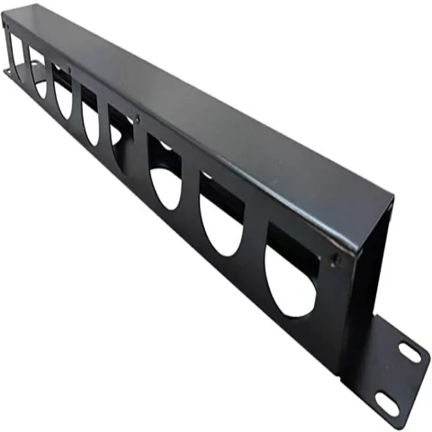 GUIA DE CABOS, PASSA CABOS HORIZONTAL PARA RACK FECHADO 1U X 19'' PRETO LISO GPCAB0001
