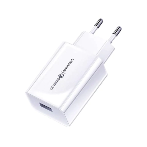 Carregador de Parede Usams 1x Porta Usb A Qc3.0 Branco