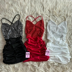 Vestido JULIETA mitad lentejuelas