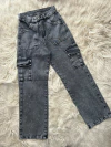Wide leg cargo gris - comprar online