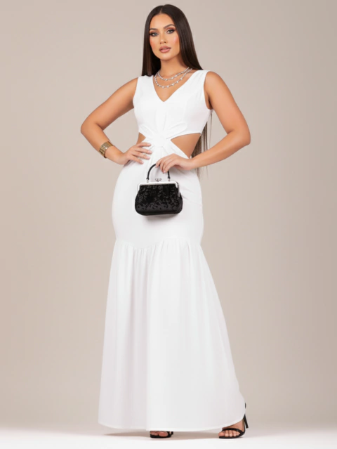 Vestido Longo Alça Flor - Maria Flor - loja online