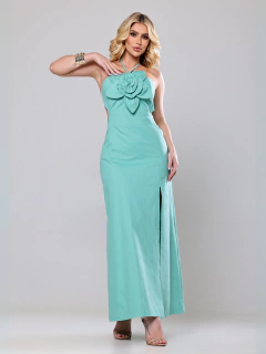 Vestido Longo Flor Amarração No Pescoço - Lauandra - comprar online