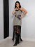 Vestido Tweed Com Franjas De Couro - Mirna