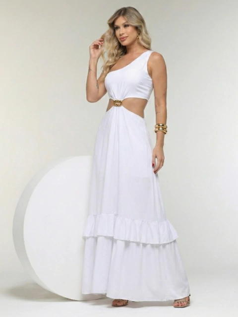 Vestido Longo Fluido Frente Única - Juh - comprar online