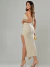 Conjunto Sarja Saia Fenda Babados Cropped Flor - Samara na internet