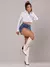 Camisa Cropped Tricoline Strass Ombreira - Paulina na internet