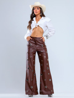 Calça Couro Ilhos - Lorena