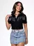 Camisa Tricoline Pedraria Franjas Strass - Juh na internet