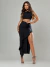 Conjunto Sarja Saia Fenda Babados Cropped Flor - Samara - comprar online