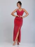 Vestido Longo Lurex Alcinha Com Fenda - Kemelli na internet