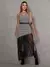 Vestido Longo Tweed Franjas Couro - Vanessa