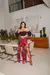 Conjunto Top Ciganinha e Calça Com Fenda Frontal - Jaine - comprar online