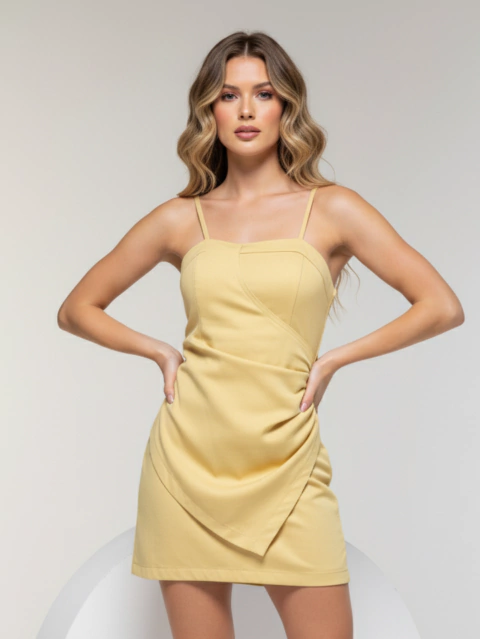 Vestido Curto Transpassado Franzido Alcinha Liliane na internet