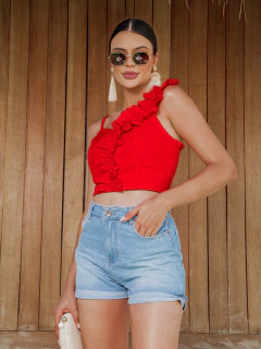 Cropped Detalhe em Pregas Frontal - Majur - comprar online