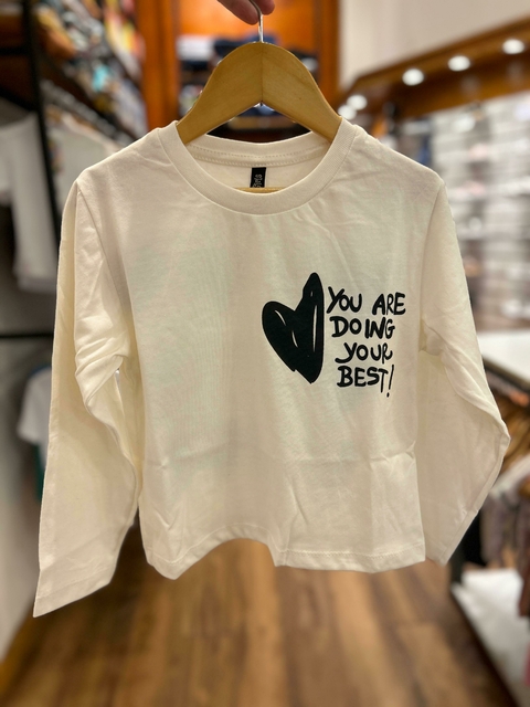 CAMISETA MANGA LARGA CORAZONES - comprar online