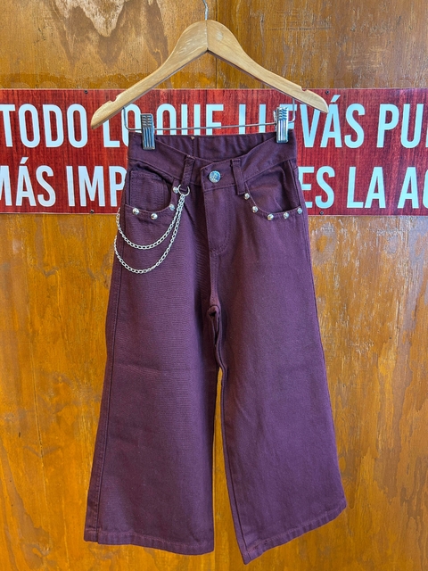 PANTALON MAXI PALAZO C/TACHAS Y CADENA - comprar online