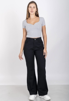 JEAN WIDE LEG NEGRO (JEA51) - comprar online