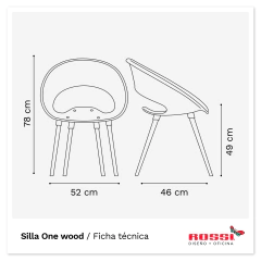 Imagen de Silla Rossi One Wood Tapizada