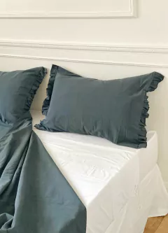 Manta con volados grafito - comprar online