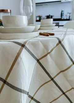 Mantel Cuadros Beige