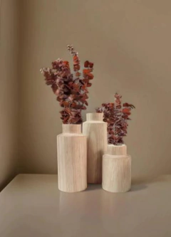 Set floreros wood