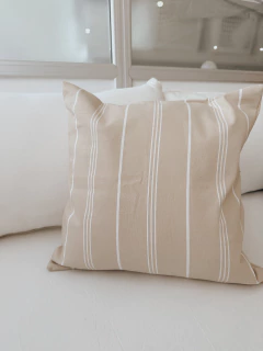Funda de almohadón rayado arena 40x40 cm