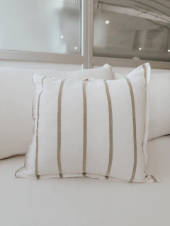 Funda de almohadón rayado verde 40x40 cm