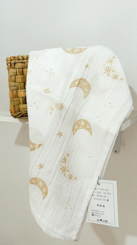 Manta de gasa Moon - Blanca