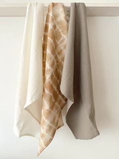 Pack por 3 repasadores - shibori blanco - tienda online