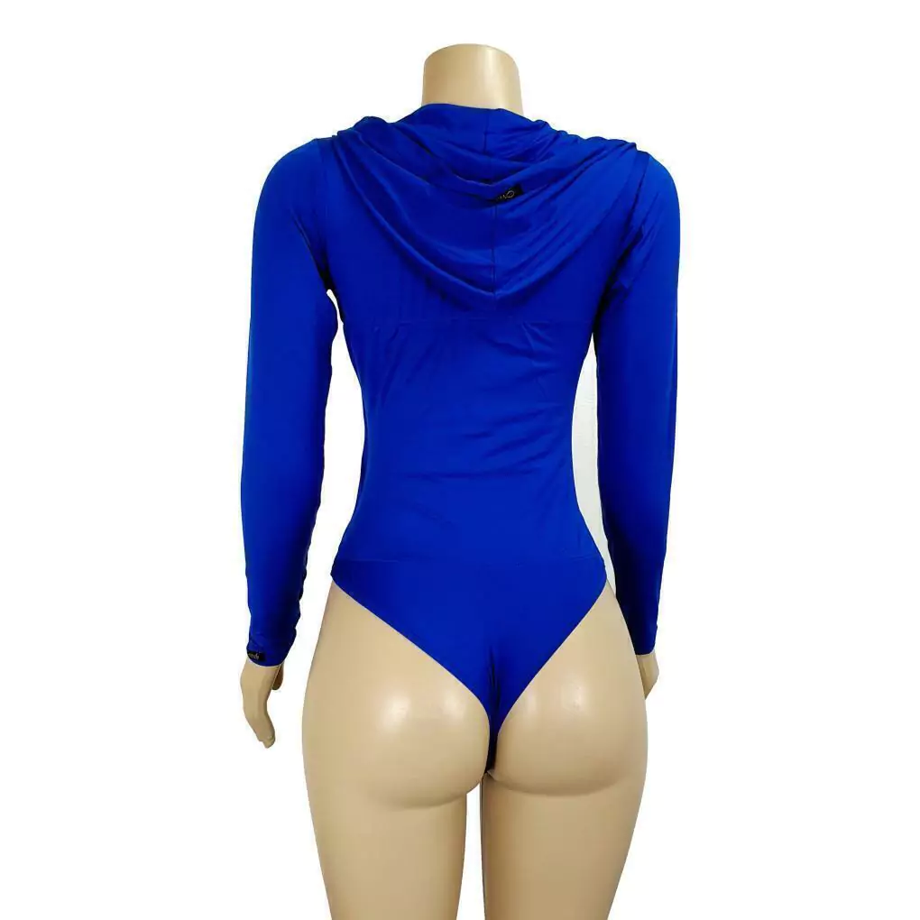 Body Redutor de Medidas Alta Compressão Mooah Polo Capuz Manga Longa Azul Royal