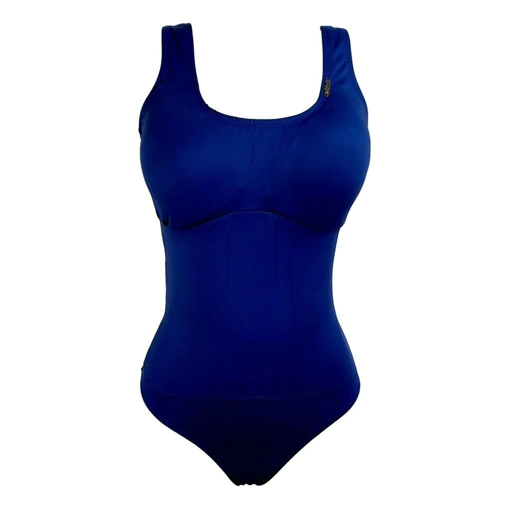 Body Regata Básica Redutor De Medidas Mooah Azul Marinho