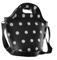 Lunchera Térmica de Neoprene Lunares Blancos