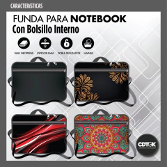 Maletin Porta Notebook 14/15.6" Neoprene con Bolsillo al frente estampado 32 - CDTek