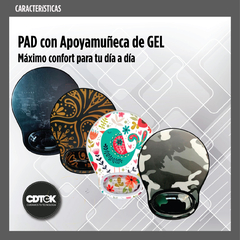Mouse Pad con apoya muñeca de Gel Camuflado - CDTek
