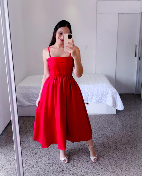 VESTIDO MAITE - vermelho - comprar online