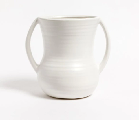 Jarrón cerámica blanca 20 x 14 cm - comprar online