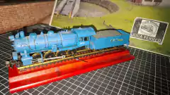 C305 - Locomotiva H10s vapor 2-8-0 importada Vintage - Blue Comet - Produto AVARIADO e vendido no estado