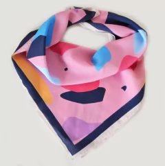 Pañuelo stains rosa seda - comprar online
