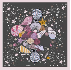 Pañuelo caracoles gris