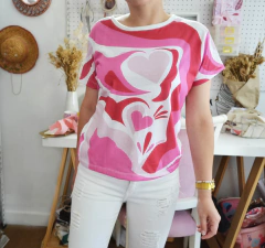 Remera Heart rosa - comprar online