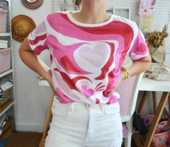 Remera Heart rosa
