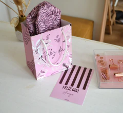 Kit neceser + bolsa + tarjeta Cebra rosa